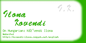 ilona kovendi business card